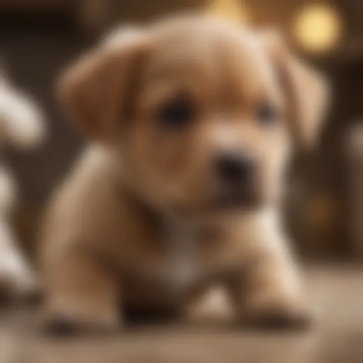 Playful puppy showing signs of stress