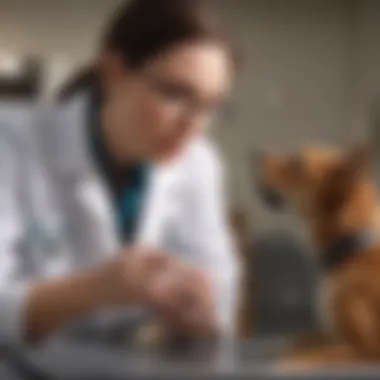 Veterinarian examining a pet for gastrointestinal issues