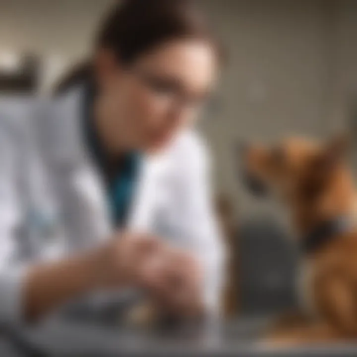 Veterinarian examining a pet for gastrointestinal issues