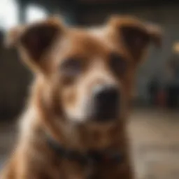 A distressed dog showing signs of discomfort