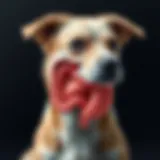 Detailed illustration of a dog's gastrointestinal anatomy