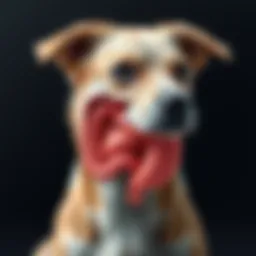 Detailed illustration of a dog's gastrointestinal anatomy