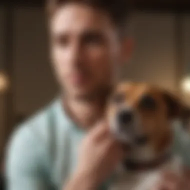 A pet owner assessing a choking situation