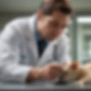 Veterinarian examining a pet