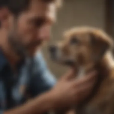 Caring for Your Pet During Illness Pet owner comforting a sick pet
