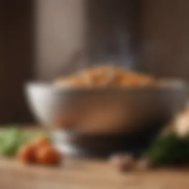 Nutritional Impact on Pet Health Close-up of a pet's food bowl with fresh ingredients
