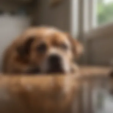 The Role of Stress in Gastrointestinal Disorders Illustration of a stressed pet in a home environment