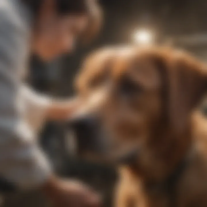 Veterinarian examining a dog