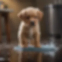 Close-up of a puppy with watery stool