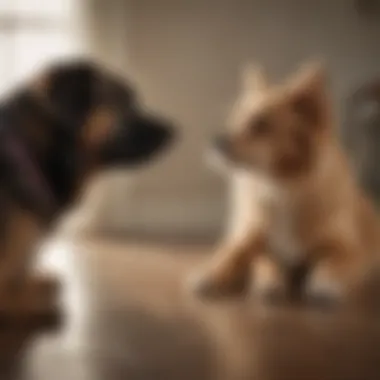 Pet owner caring for their pet at home during recovery.