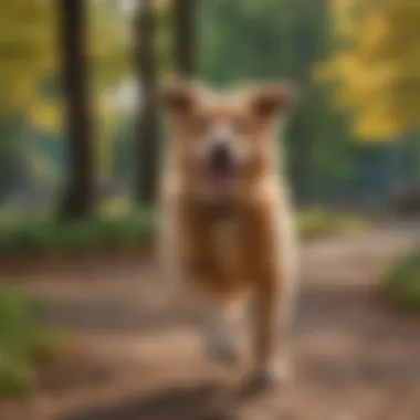 Dog playing happily in a park