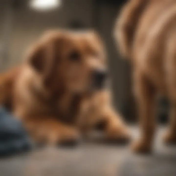 Veterinarian examining a dog