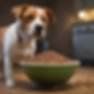 A bowl of bland dog food, emphasizing dietary considerations for recovery