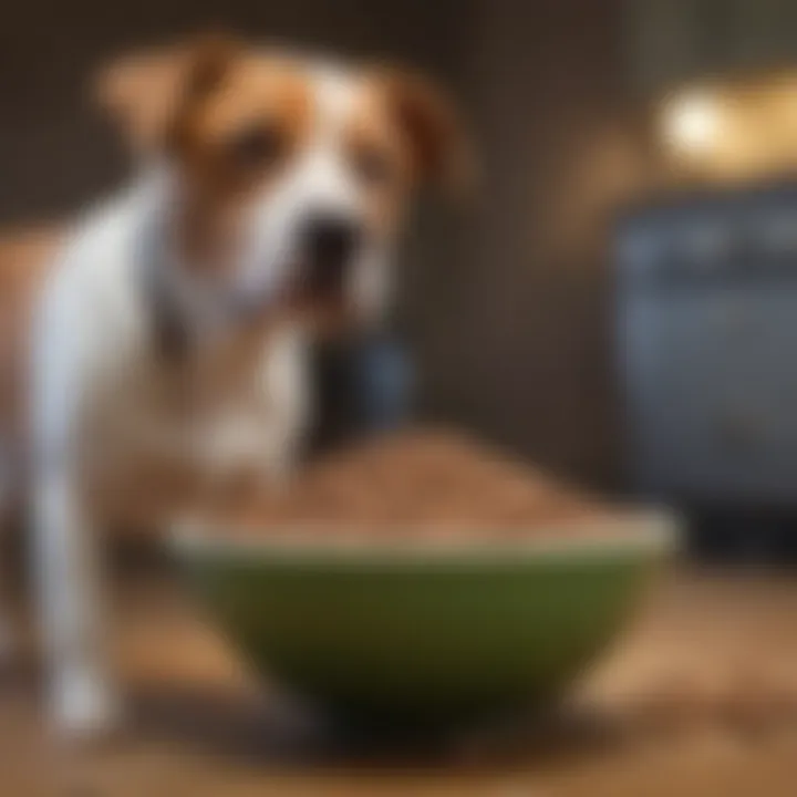 A bowl of bland dog food, emphasizing dietary considerations for recovery