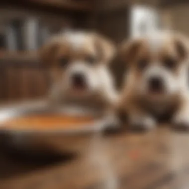 Food and water bowls indicating dietary changes