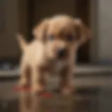 Puppy showing signs of distress with bloody diarrhea