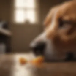 A dog showing signs of digestive distress