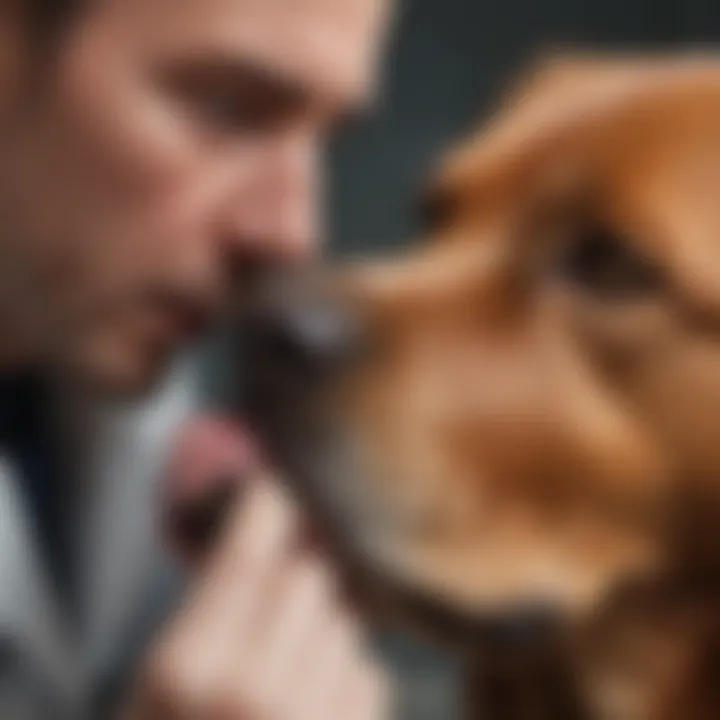 Veterinarian examining a dog's ear