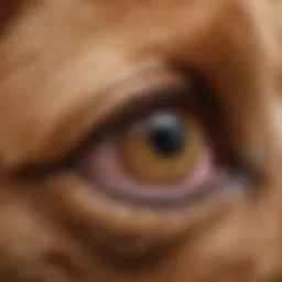 Close-up of a dog's ear showing signs of infection