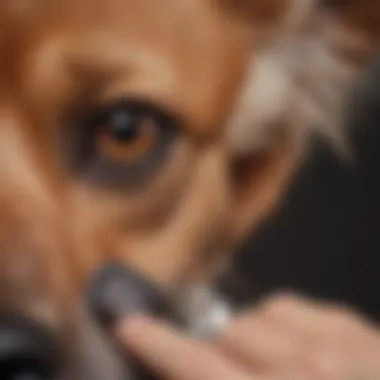 Veterinarian examining a dog’s ear