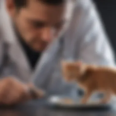 A veterinarian examining a pet for medical conditions that could lead to diarrhea.