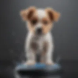 Close-up of a playful puppy with watery stool