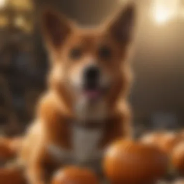 A dog enjoying pumpkin as a digestive aid