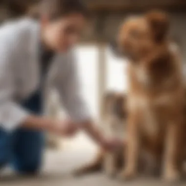 Veterinarian examining a dog