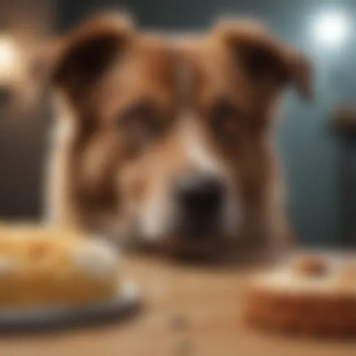 A dog with a worried expression, indicating digestive discomfort