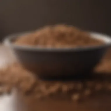 A bowl filled with high-fiber dog food