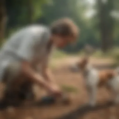 Veterinarian examining a dog