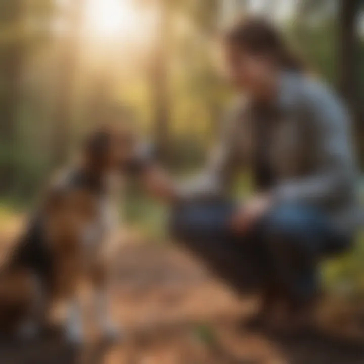 A veterinarian discussing symptoms with a dog owner