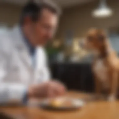 A veterinarian discussing dietary options with a pet owner