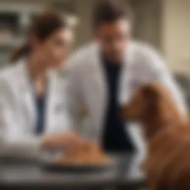 A veterinarian discussing dietary recommendations with a pet owner