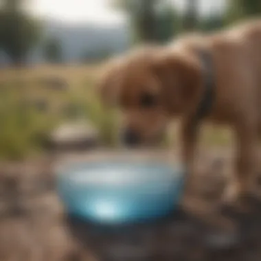 Water bowl with fresh water, emphasizing hydration for puppies