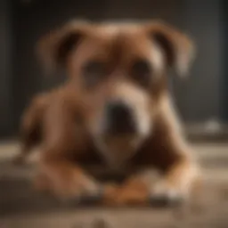 Dog experiencing discomfort due to upset stomach