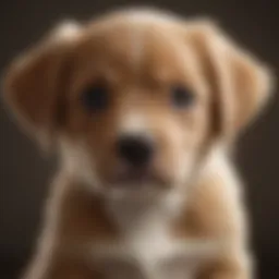 A playful puppy looking concerned with a subtle expression of discomfort.