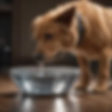 A water bowl with fresh water for hydration during dog illness