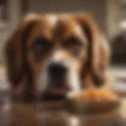 A dog looking concerned due to digestive discomfort