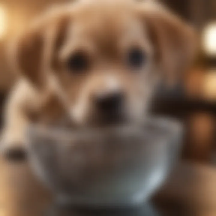 A water bowl with fresh water for hydration