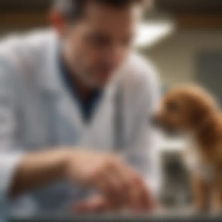 Veterinarian examining a pet