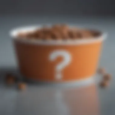 A bowl of nutritious dog food with a question mark