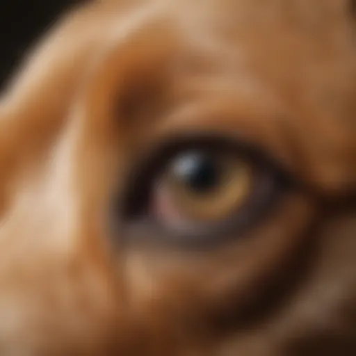 Close-up of a dog's ear showing signs of infection