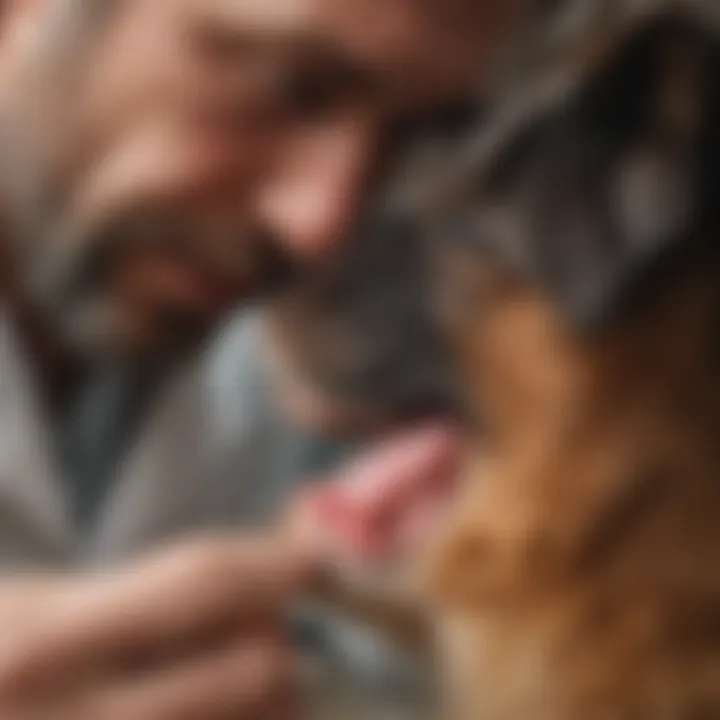 Veterinarian examining a dog's ear